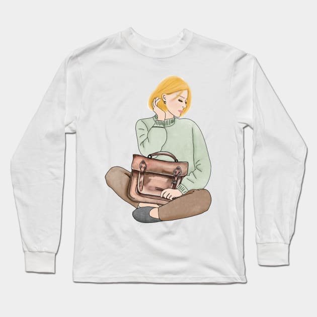 School girl (4) Long Sleeve T-Shirt by piscoletters